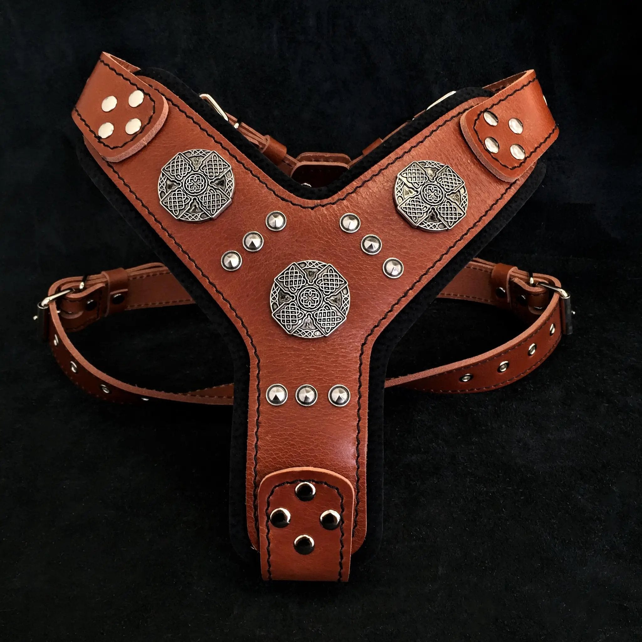 The "Maximus" silver harness - Pet Collars & Harnesses from Bestia Dog Gear