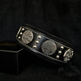 Carica l'immagine nel visualizzatore della galleria, The "Maximus" collar 2.5 inch wide black & silver - Pet Collars & Harnesses from Bestia Dog Gear
