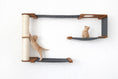 Load image into Gallery viewer, Cat Maze Wall - 3 Tier Cat Tree; Catastrophic Creations wall-mounted condo with wood platforms, gray fabric, 2 kittens
