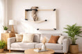 Load image into Gallery viewer, Catastrophic Creations Cat Maze Wall - 3 Tier Cat Tree, natural wood frame with beige hammock.
