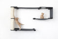 Load image into Gallery viewer, Cat Maze Wall - 3 Tier Cat Tree cat condo; dark gray framed platforms with beige sisal post and two orange kittens.
