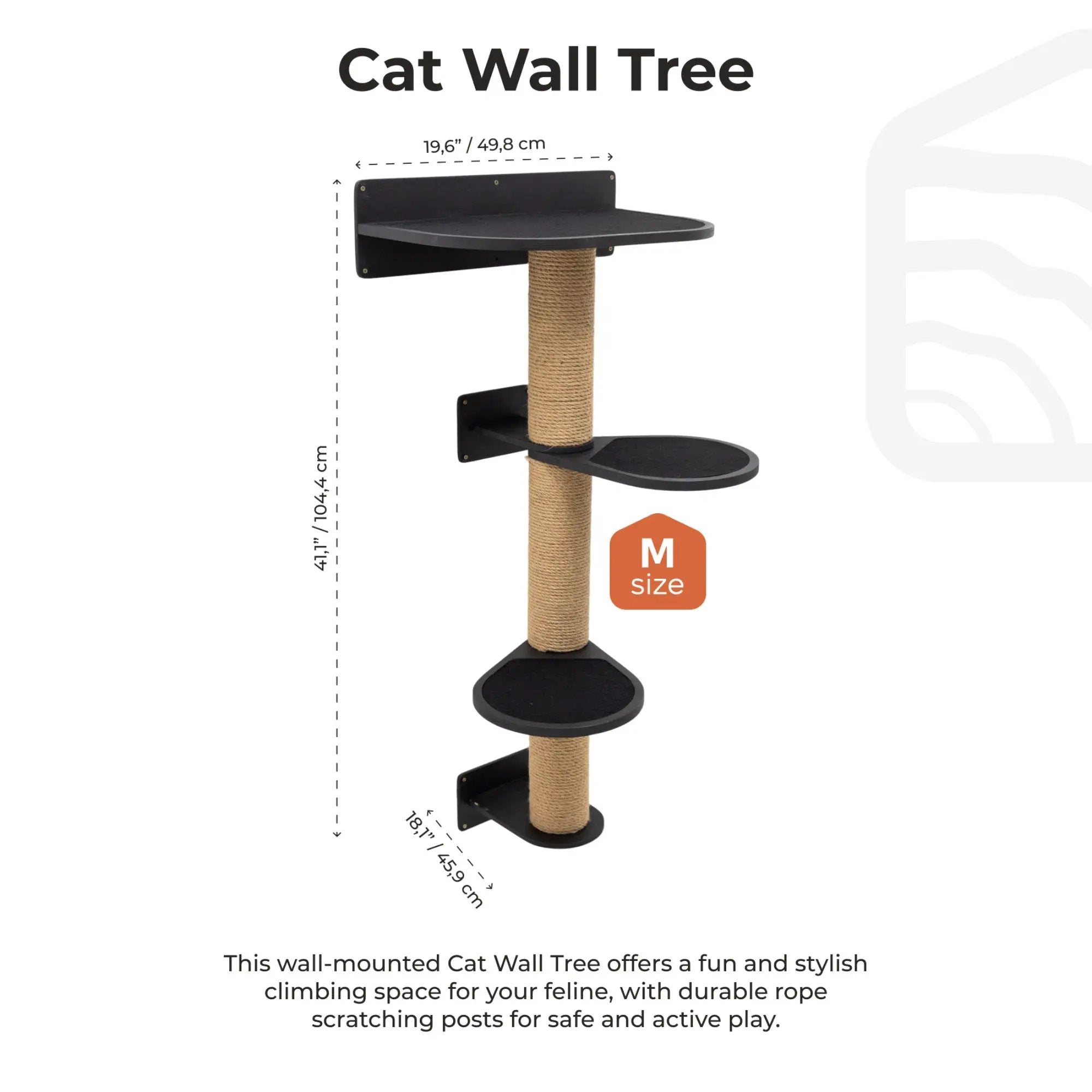 Enjoy The Wood Medium Cat Tree Black Stylish Durable Design by Enjoy The Wood