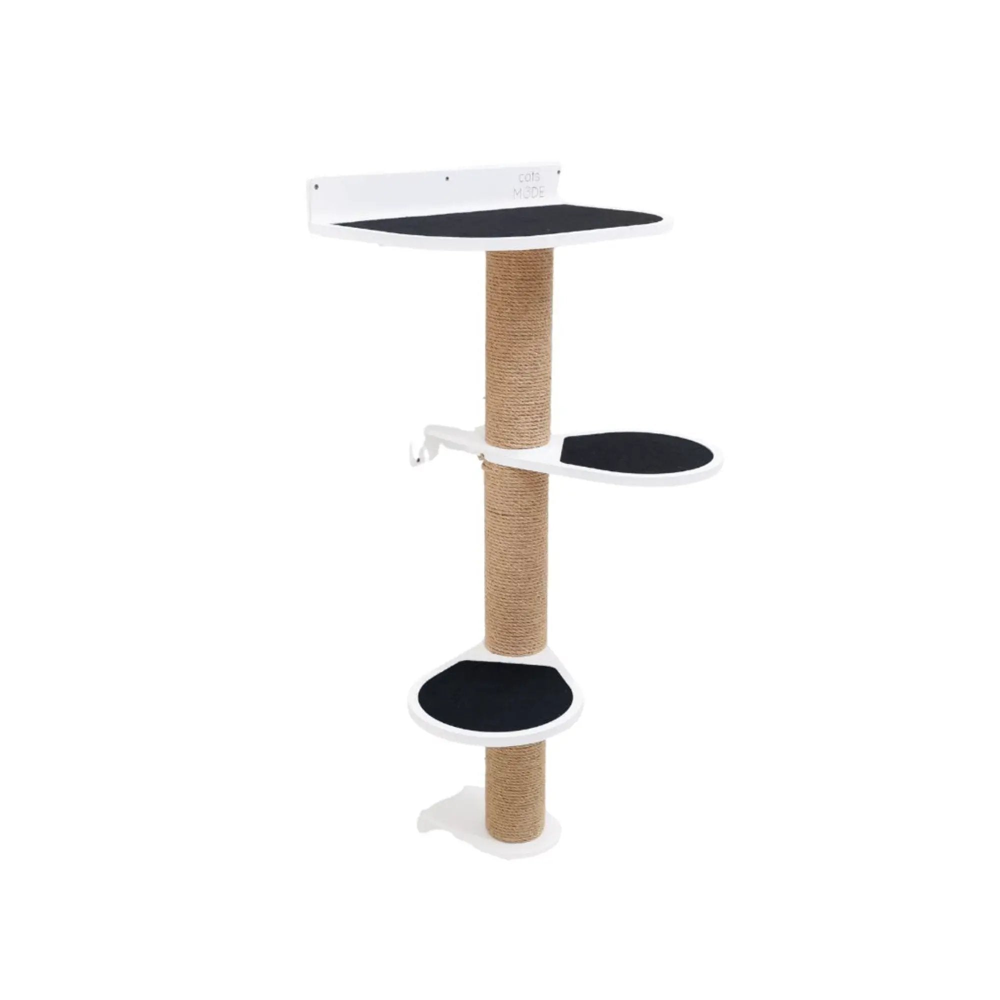 Enjoy The Wood Medium Cat Tree White Modern Indoor Felt Lounge Tower by Enjoy The Wood