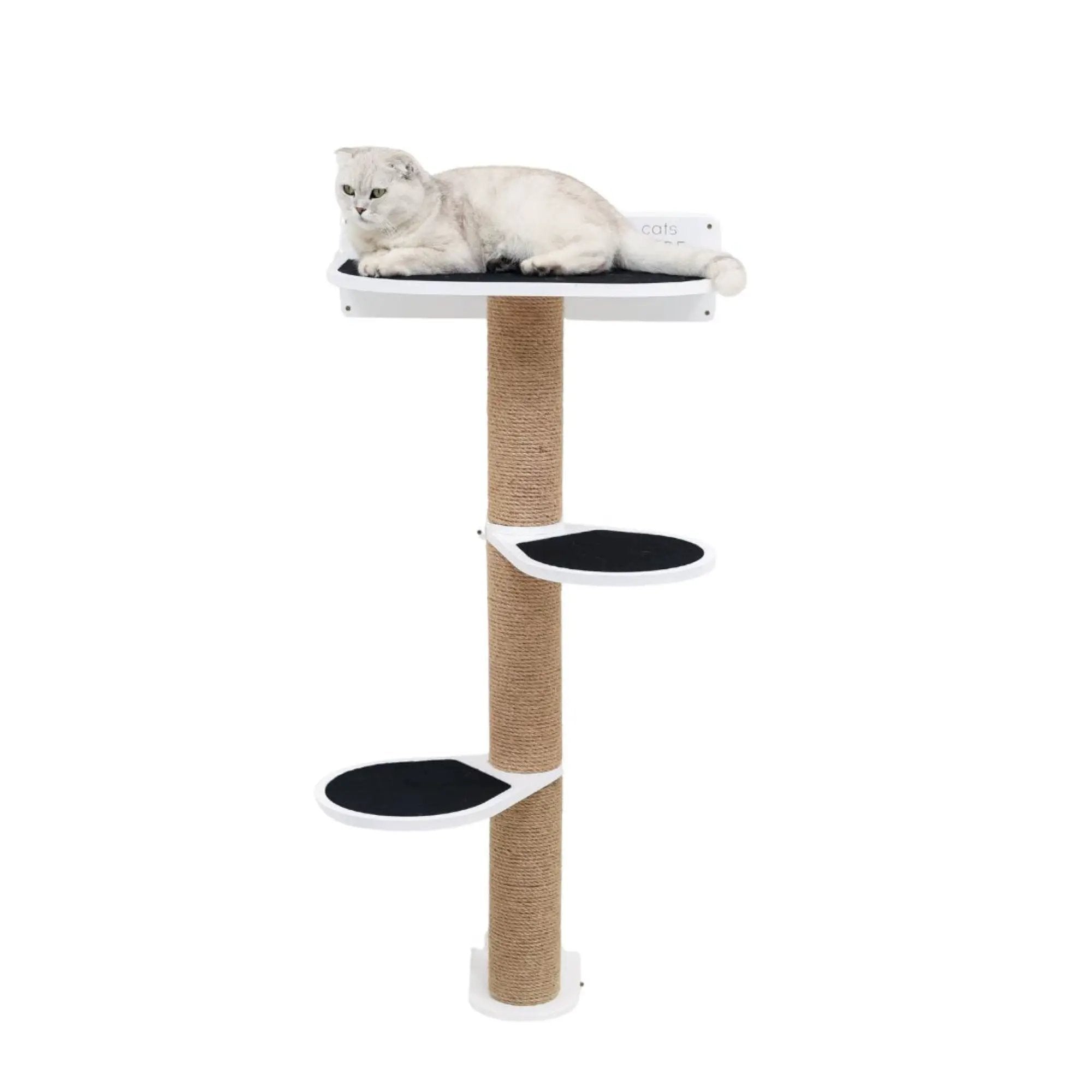 Enjoy The Wood Medium Cat Tree White Modern Indoor Felt Lounge Tower by Enjoy The Wood