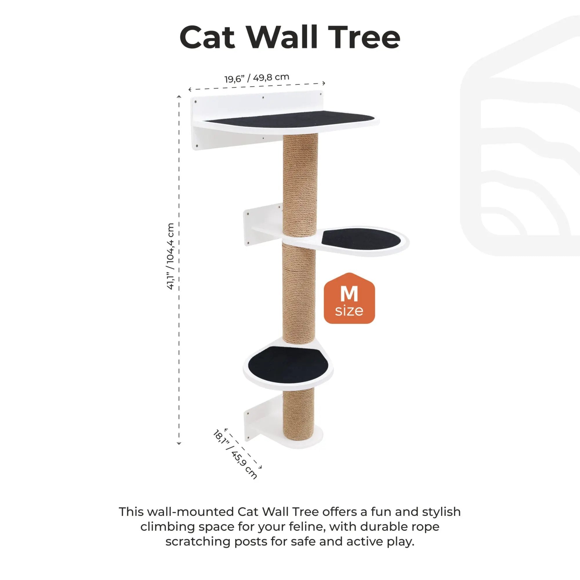 Enjoy The Wood Medium Cat Tree White Modern Indoor Felt Lounge Tower by Enjoy The Wood