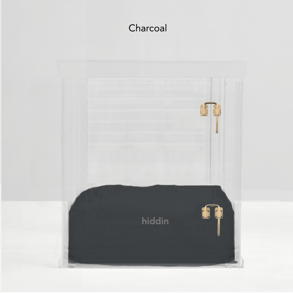 Hiddin Clear Acrylic Dog Crate – Medium, Gold Latch