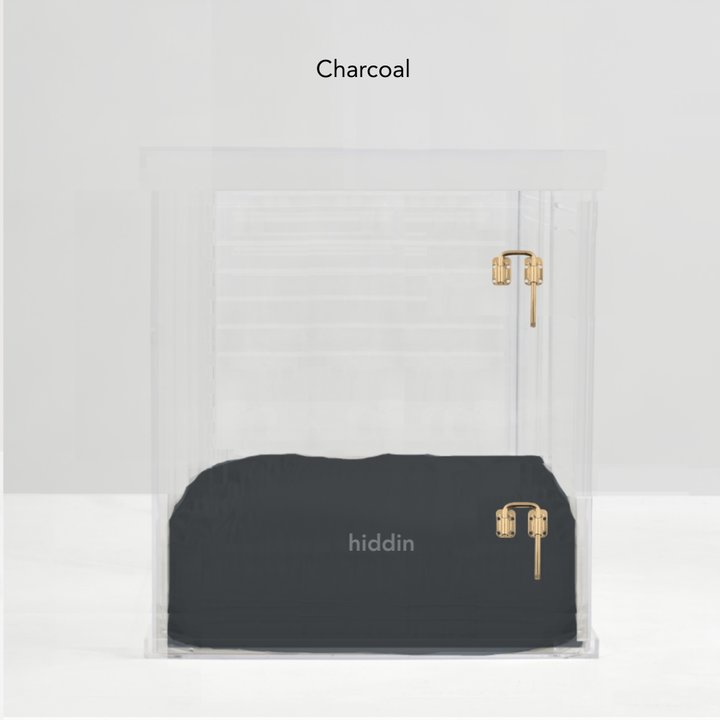 Hiddin Clear Acrylic Dog Crate – Medium, Gold Latch