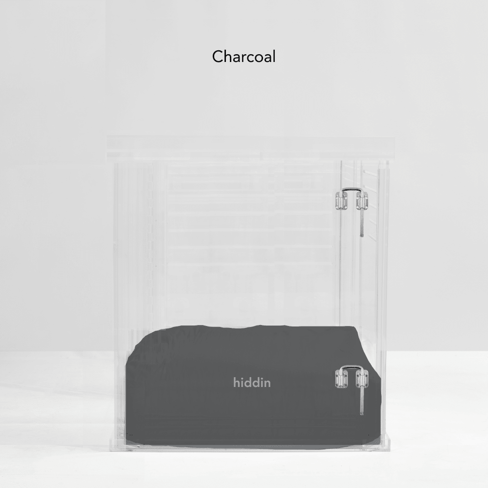 Hiddin Clear Acrylic Dog Crate – Medium, Silver Latch