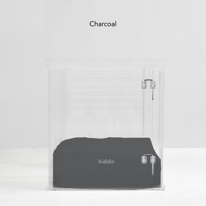Hiddin Clear Acrylic Dog Crate – Medium, Silver Latch