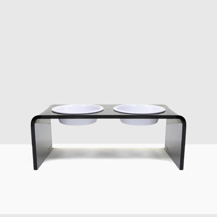 Hiddin Smoke Grey Acrylic Double Feeder – 7 in High