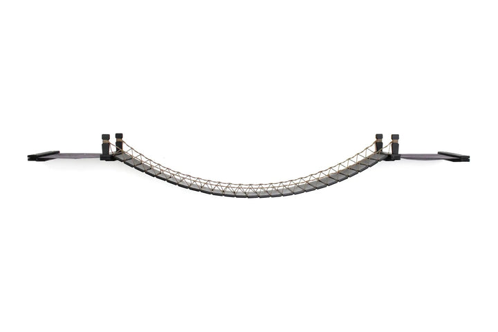 Double Cat Hammock and Climbing Bridge Combo by Catastrophic Creations, curved black plank cat bridge with rope netting