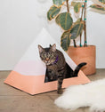 Load image into Gallery viewer, Kitty Kardboard Wavey Cardboard Cat Pyramid Modern Art Decor by KittyKardboard
