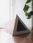 Load image into Gallery viewer, Kitty Kardboard Rose Quartz Cardboard Cat Pyramid Stylish Decor by KittyKardboard
