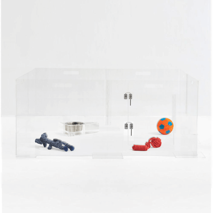 Hiddin Clear Acrylic Pet Playpen with Door – 24 in High