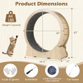 Load image into Gallery viewer, Cat exercise wheel by DirectDeals, 40-inch with lockable mechanism and carpeted interior in a natural wood frame

