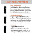 Bild in Galerie-Betrachter laden, NeoAlly 3-in-1 long rear leg hock brace, black with orange logo and reflective straps; includes rigid or spring inserts.

