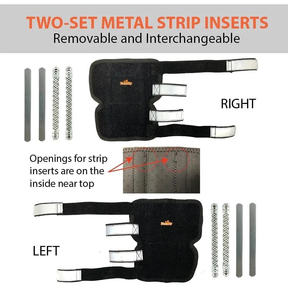 Neoallypets NeoAlly 3-in-1 rear leg hock brace pair for left and right legs with metal inserts and reflective straps.