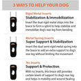 Load image into Gallery viewer, Neoallypets 3-in-1 short rear leg hock brace for small dogs, black with orange logo, pair with rigid and spring inserts
