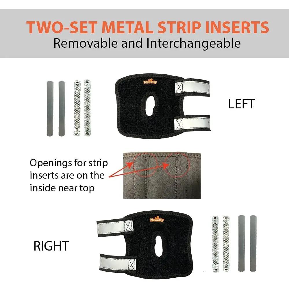 Neoallypets NeoAlly 3-in-1 short rear leg hock brace pair; black with white reflective straps and metal inserts.