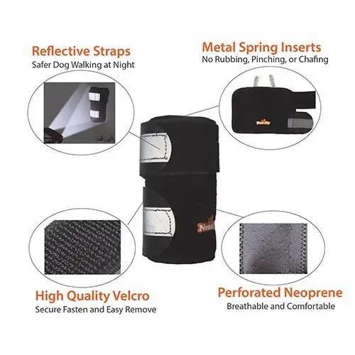 Neoallypets NeoAlly Dog Front Leg Brace pair with reflective straps, metal spring inserts, perforated neoprene