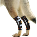 Load image into Gallery viewer, NeoAlly rear leg hock braces with metal spring strips, pair, black with gray straps for large dogs
