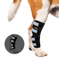 Bild in Galerie-Betrachter laden, NeoAlly dog rear leg hock brace for large dogs, black with light-blue reflective straps by Neoallypets
