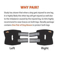 Load image into Gallery viewer, NeoAlly dog rear leg hock brace with reflective straps; black with gray fasteners, left/right pair.
