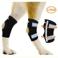 Load image into Gallery viewer, NeoAlly Rear Leg Hock Brace for small dogs, pair; black fabric with gray straps and metal spring, Neoallypets
