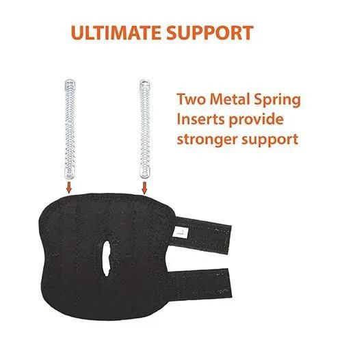 Neoallypets Rear Leg Hock Brace for small dogs, black with two metal spring inserts; pair