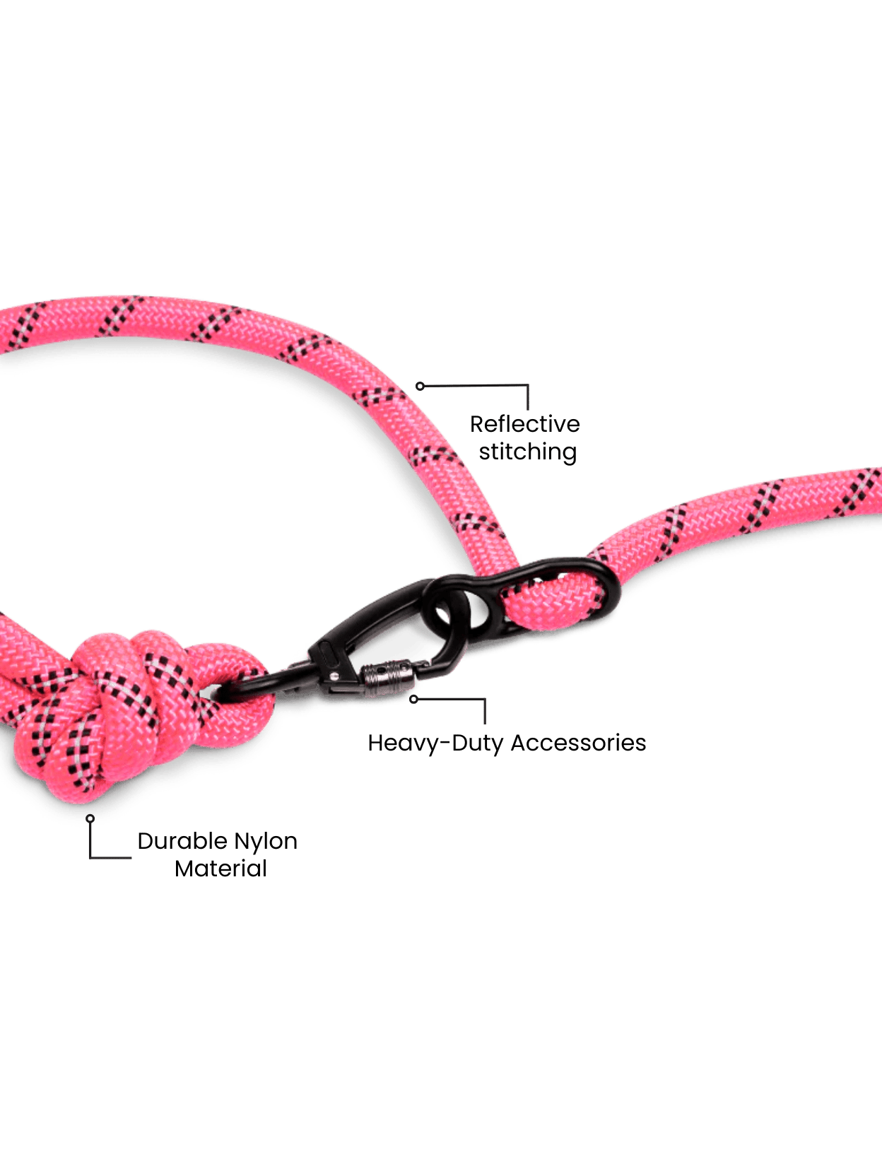 Runners Neon Pink Hands-Free Dog Leash 6FT Reflective Walking Strap by Runner's Athletics