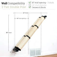Carica l'immagine nel visualizzatore della galleria, Slanted Cat Scratcher for Wall by Catastrophic Creations; beige sisal tubes with black ends mounted on wall.
