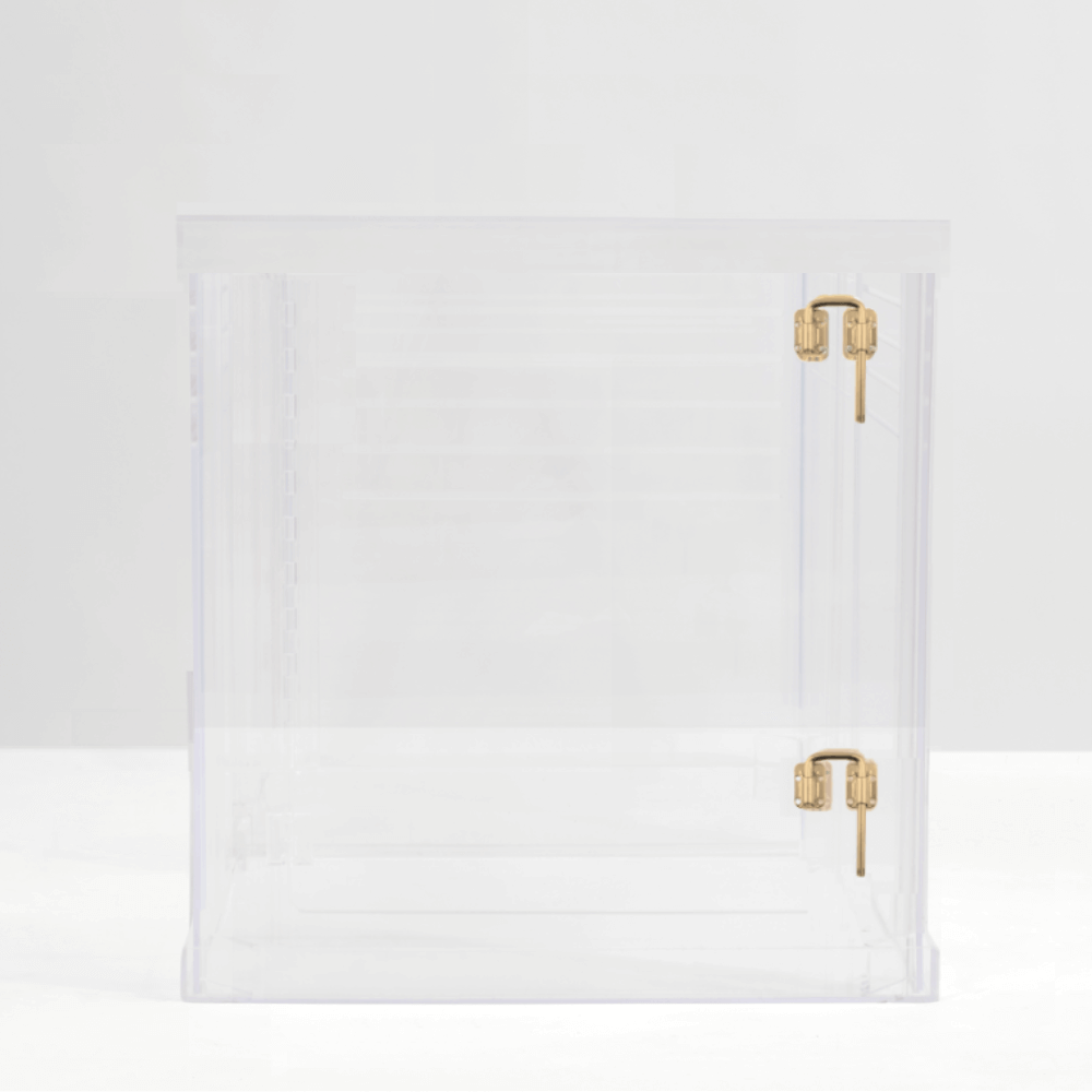 Hiddin Clear Acrylic Dog Crate – Medium, Gold Latch