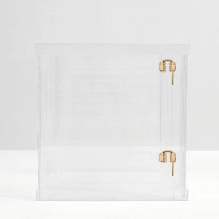 Hiddin Clear Acrylic Dog Crate – Medium, Gold Latch