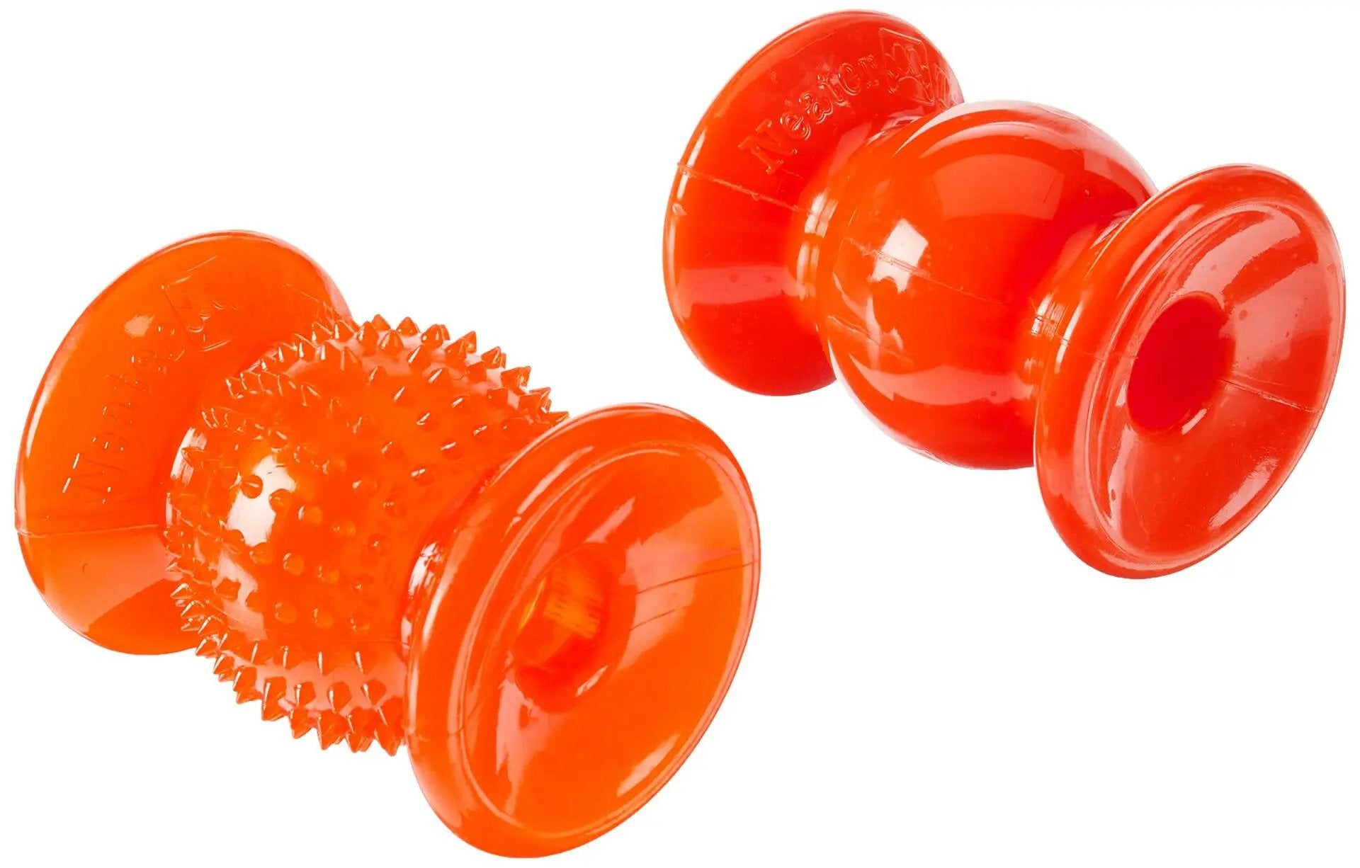 Neater Pets Rolly Cannoli 2 Pack Orange Clear 1 Bumpy 1 Solid Bowls by Deal US