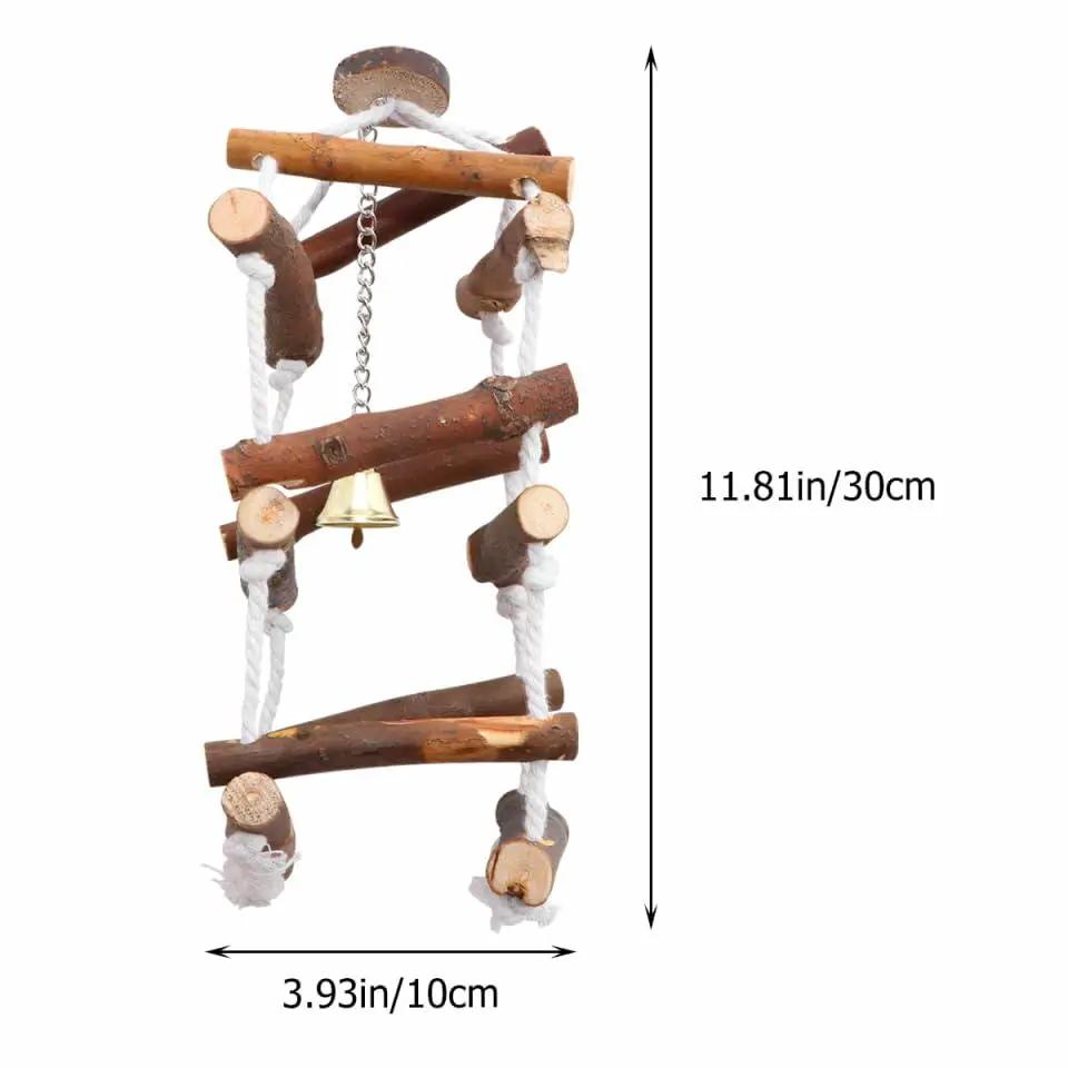 Balacoo Wooden Bird Swing Perch Eco Friendly Durable Parakeet Toys by Deal US