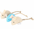 Cargar la imagen en la vista de la galería, Calsgkspray 3 Pcs Plush Cat Toys Interactive Squeaky Mice With Scratching Post Blue Khaki Colors by Deal US
