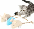 Cargar la imagen en la vista de la galería, Calsgkspray 3 Pcs Plush Cat Toys Interactive Squeaky Mice With Scratching Post Blue Khaki Colors by Deal US
