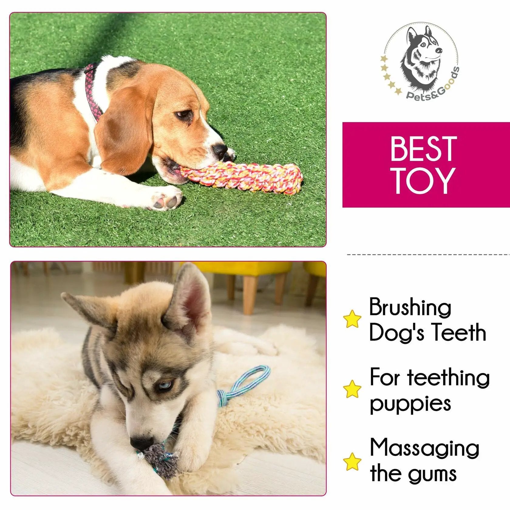 Pets&Goods 13 Pack Rope Dog Toy Set 100 Cotton Durable Chew Tug Toys For Puppies Small Breeds by Deal US