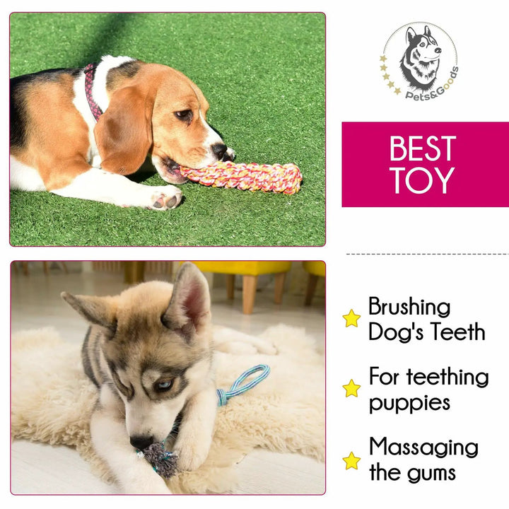Pets&amp;Goods 13 Pack Rope Dog Toy Set 100 Cotton Durable Chew Tug Toys For Puppies Small Breeds by Deal US