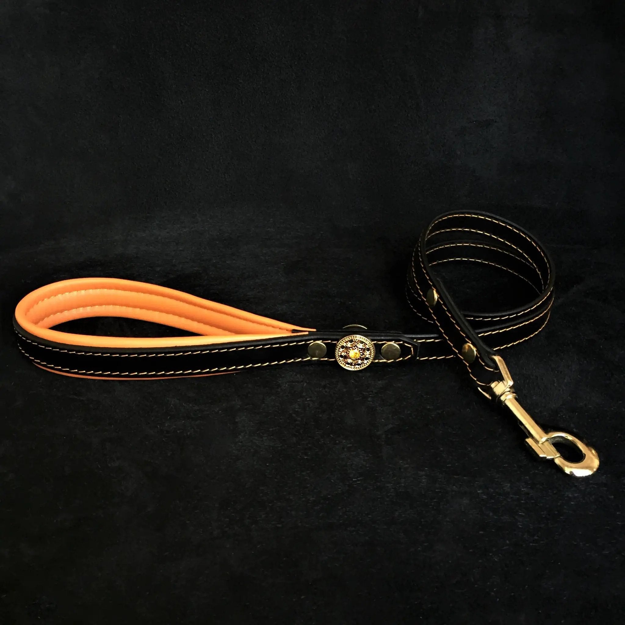 'Bijou'' harness Black & Orange for big dogs - Pet Collars & Harnesses from Bestia Dog Gear