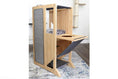 Charger l'image dans la visionneuse de la galerie, The Overlook bamboo cat condo by Catastrophic Creations; sturdy bamboo frame with grey textured scratching panel.
