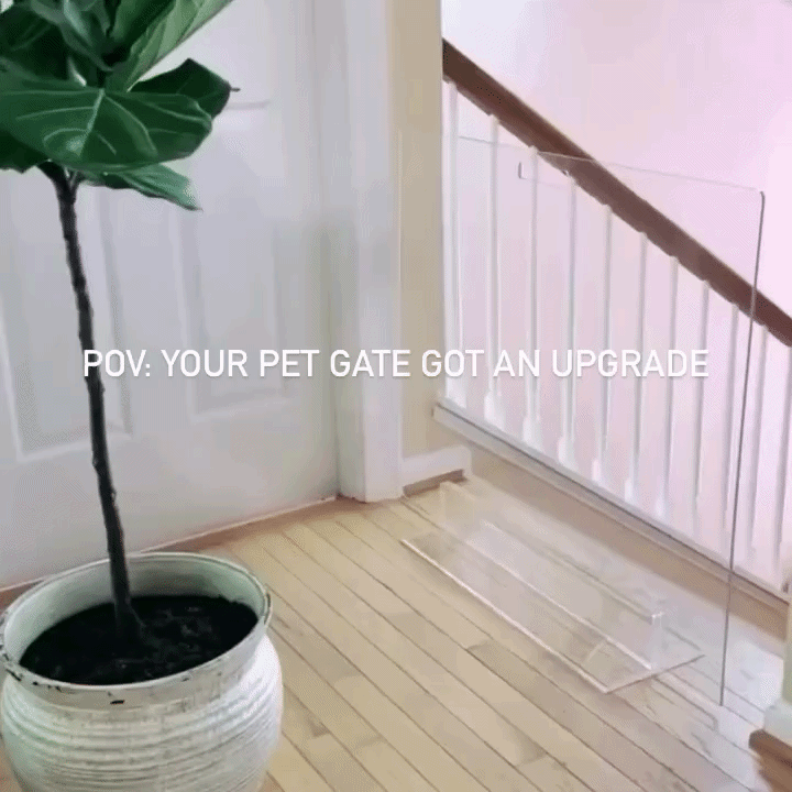 Hiddin Clear Acrylic Panel Pet Gate – Freestanding, 30 in High