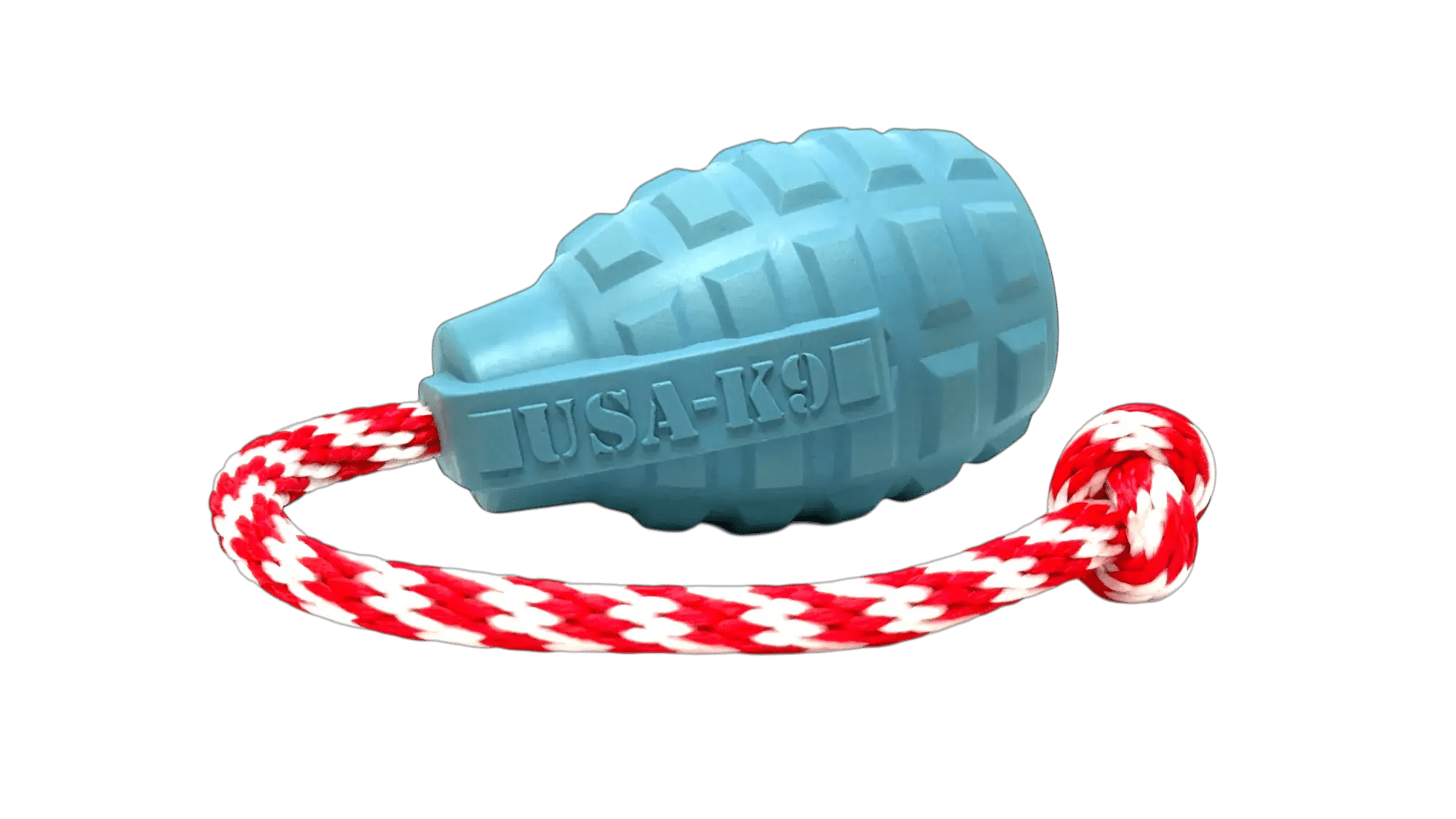 USA-K9 Grenade Shaped Rubber Dog Toy - Chew, Treat Dispenser & Tug Toy | USA