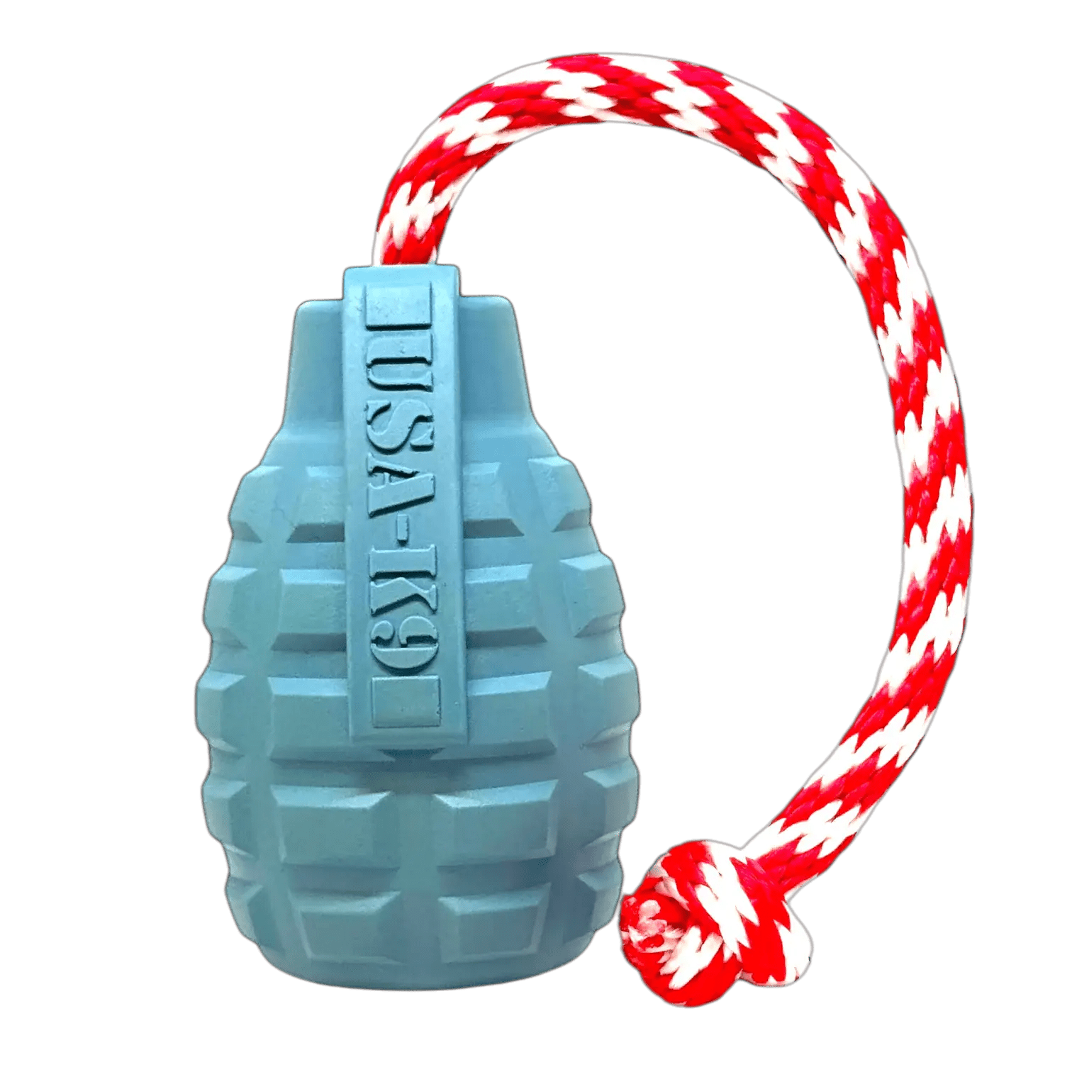 USA-K9 Grenade Shaped Rubber Dog Toy - Chew, Treat Dispenser & Tug Toy | USA