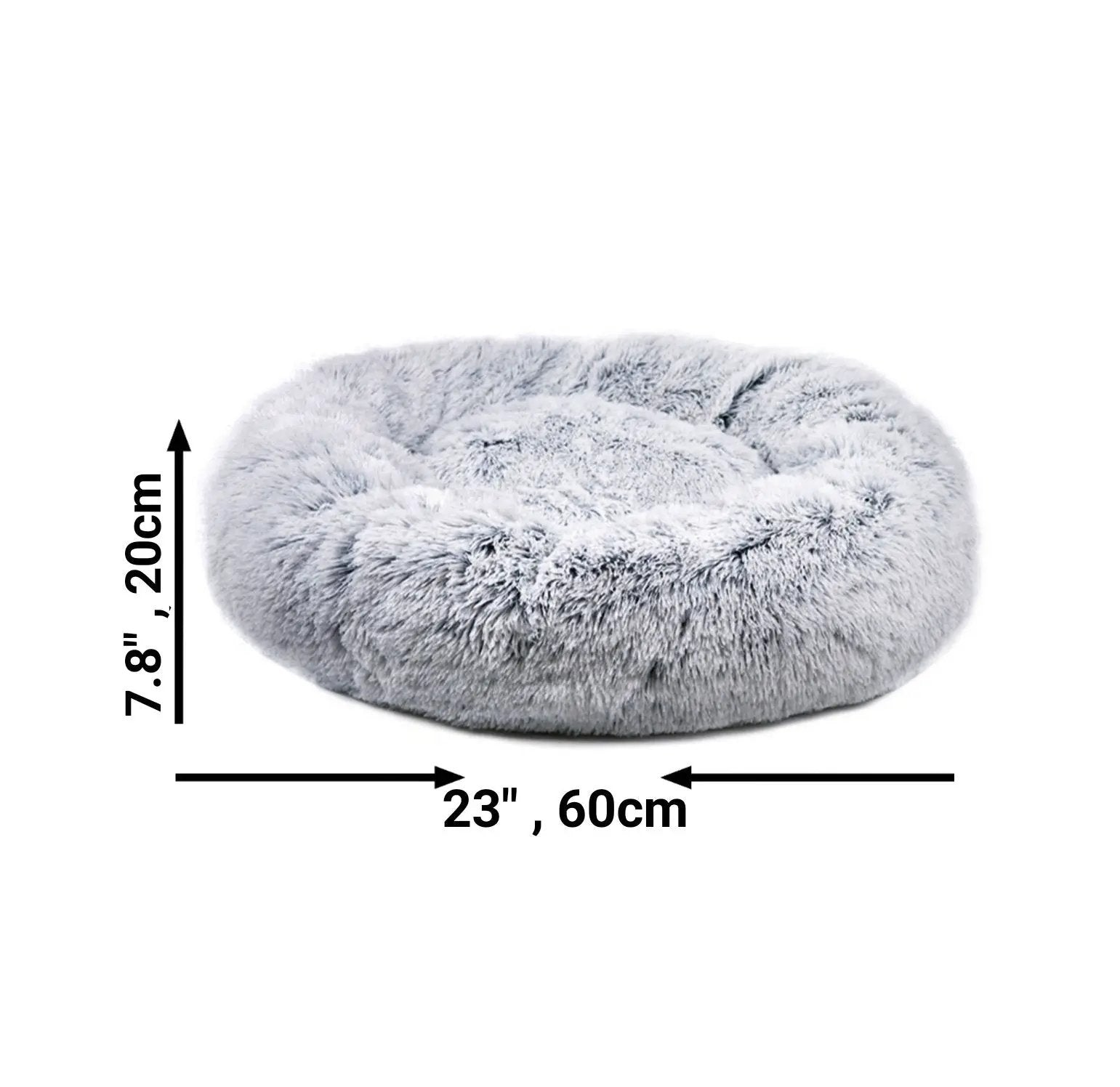 Mr. Peanut's OrthoPlush round pet bed, snowflake white two-tone, pillow bed, 23 inches diameter