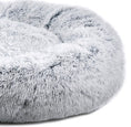 Load image into Gallery viewer, Mr. Peanut's OrthoPlush Pet Bed, 28in round pillow bed in snowflake white two-tone plush fabric
