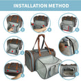 Load image into Gallery viewer, Mr. Peanut's Gold Series XL Expandable Pet Carrier V3.0, gray with brown straps, air travel approved
