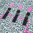Load image into Gallery viewer, Jeffers Expression Softmesh Combo Neck Horse Fly Sheet with pink trim and black straps on leopard-print fabric
