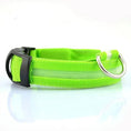 Bild in Galerie-Betrachter laden, Green LumaGlow adjustable LED dog collar with a pale center strip, black buckle, and metal D-ring.
