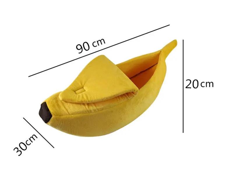 Premium Banana Pet Bed Funny Shaped Soft Warm Dog Cat House Portable by Furr Baby Gifts